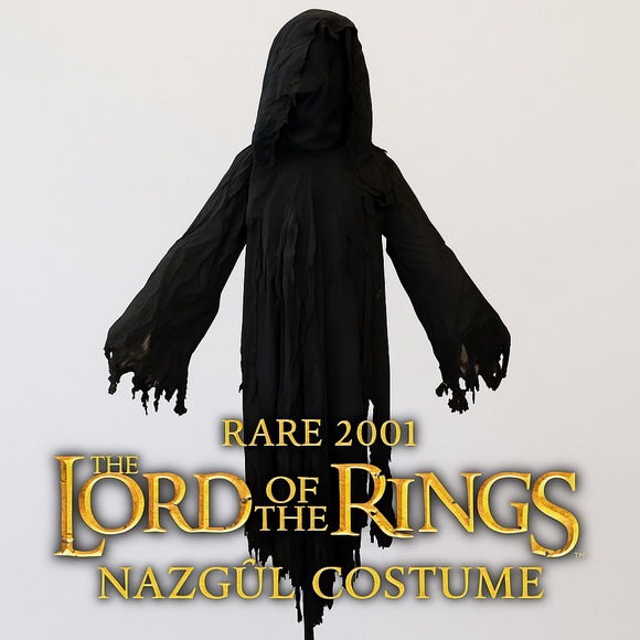 RARE 2001 LORD OF THE RINGS Nazgûl Ringwraith Costume Robe Rubie’s Kids Large - Picture 1 of 13